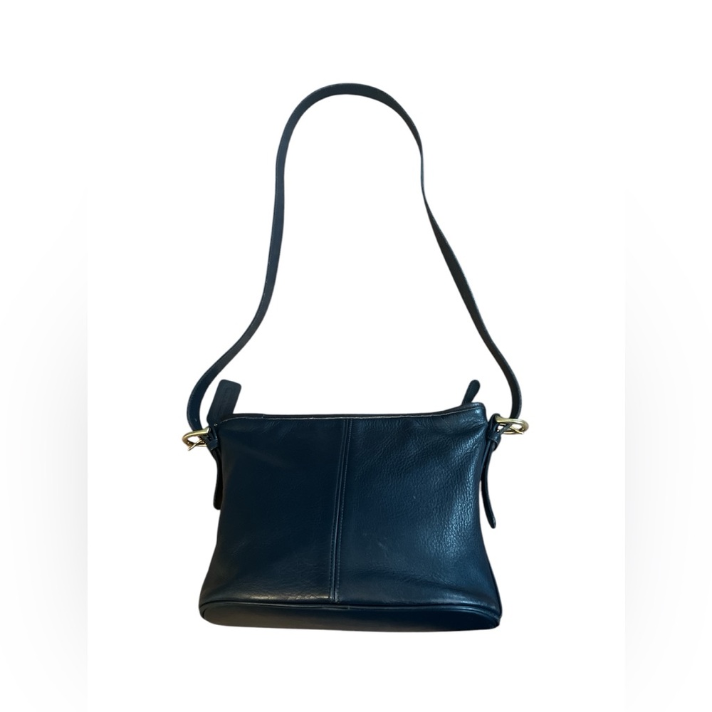 Coach Blue Leather Shoulder Bag with Minimal Detailing